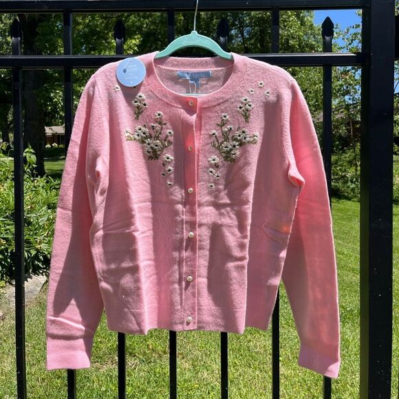 Hill House Audrey Embroidered Cardigan NWT - Picture 6 of 12